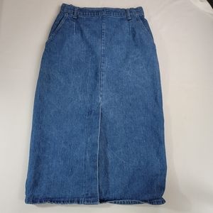 Vtg Denim Jeans Skirt USA Made By Rivington Sz 11/12